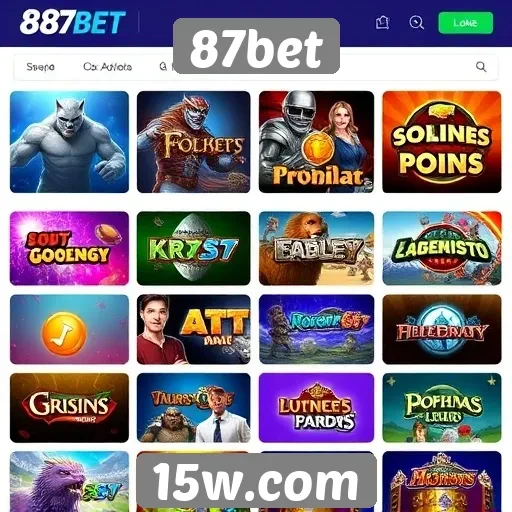 Análise da diversidade de jogos disponíveis em 87bet